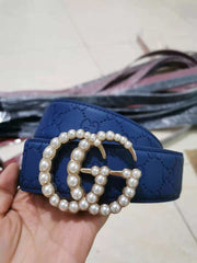 GG leather Belt with pearls.